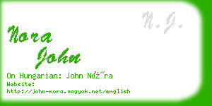 nora john business card